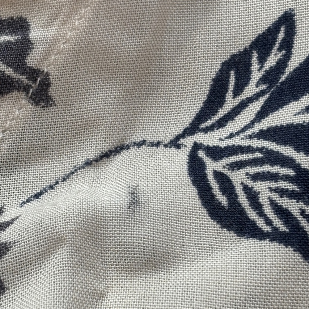 Vintage Y2K Cream Blue Botanical Floral High Low Cottagecore Dress S Prairie - Picture 11 of 12
